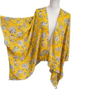 Eddie Bauer Day to Night Light Shawl One Size Floral Kimono Cover Up Resortwear